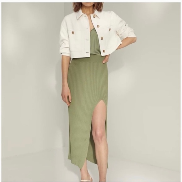 Aritzia Wilfred Ribbed Knit Slit Skirt - Picture 5 of 8